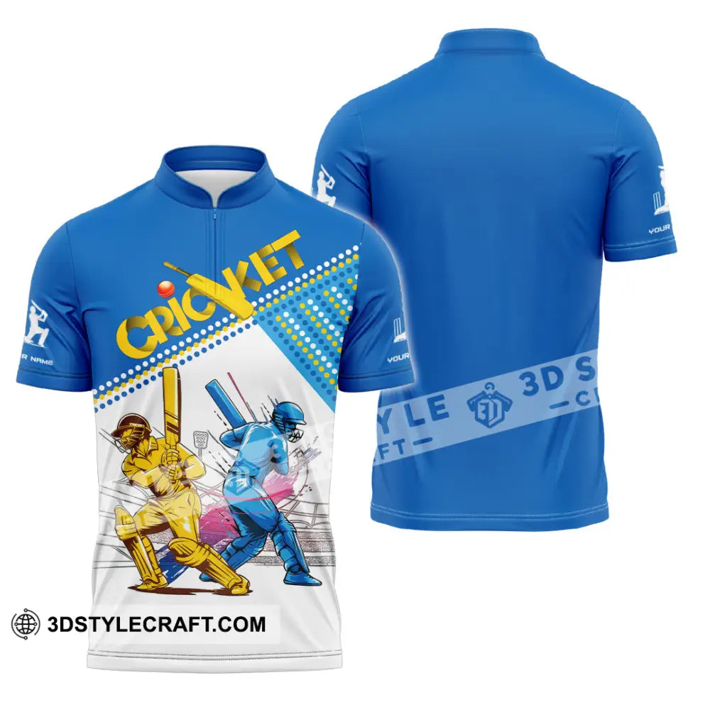 Unisex Shirt Custom Cricket Player Shirt Zipper Polo Shirt / S T shirt