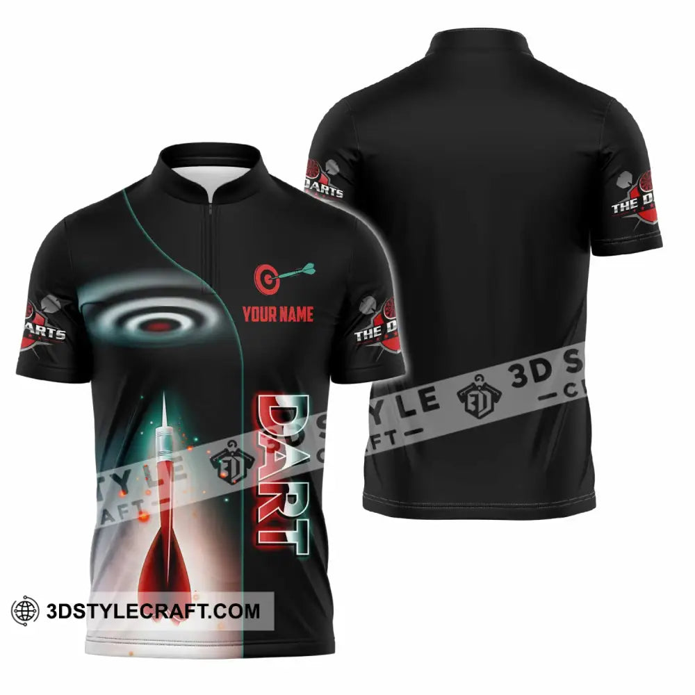 Unisex Shirt - Custom Dart Lover Sport Shirt Zipper Polo Shirt / S T-shirt