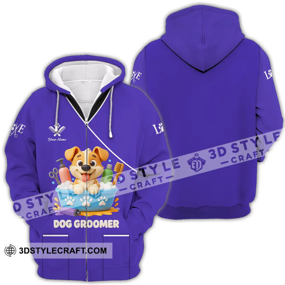 Unisex Shirt Custom Dog Groomers Shirt Zipper Hoodie / S T shirt