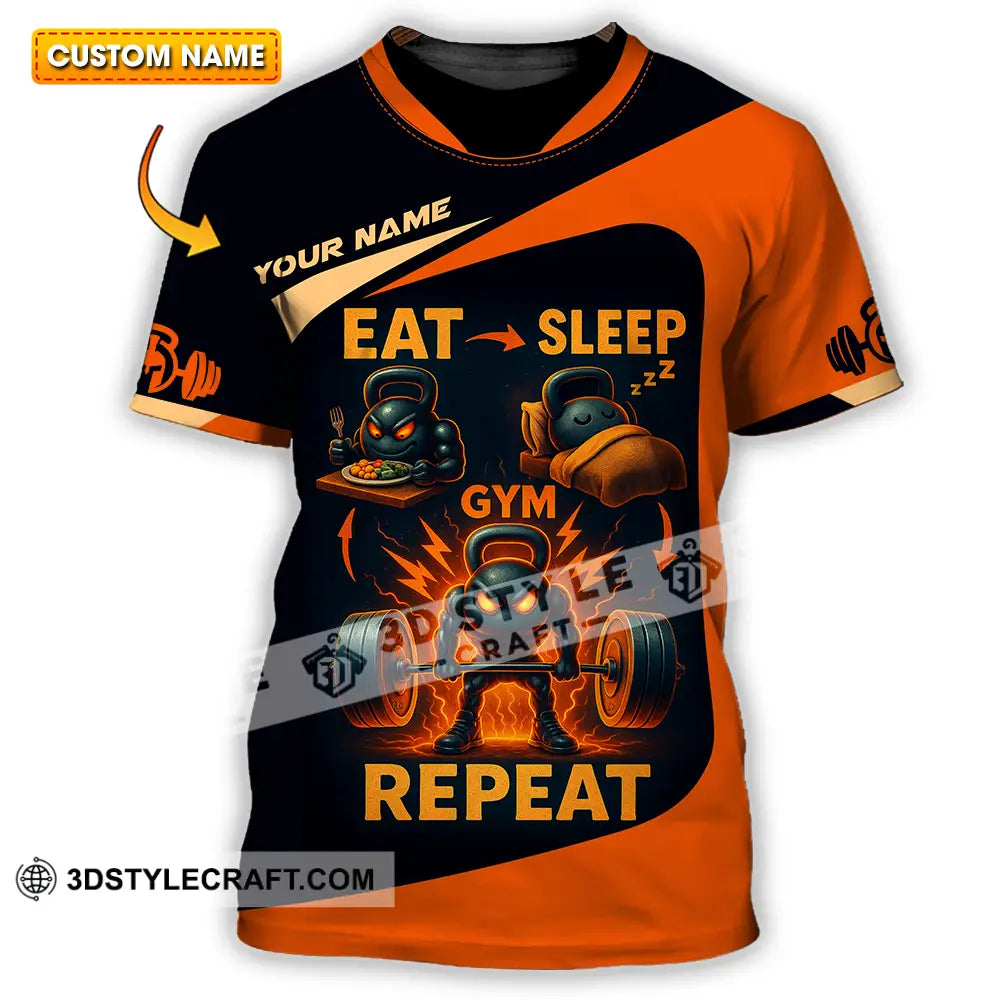 Unisex Shirt Custom Eat Sleep Gym And Repeat Shirt T shirt