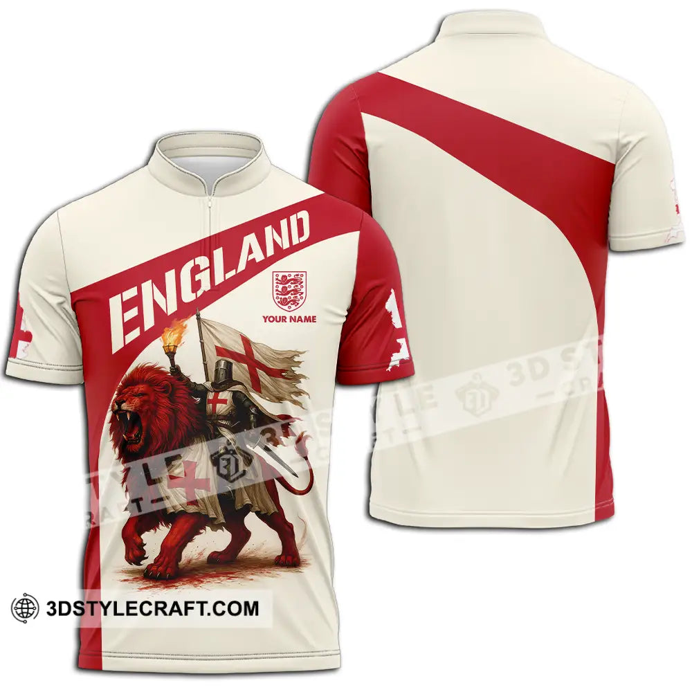 Unisex Shirt - Custom England Shirt Zipper Polo Shirt / S T-shirt