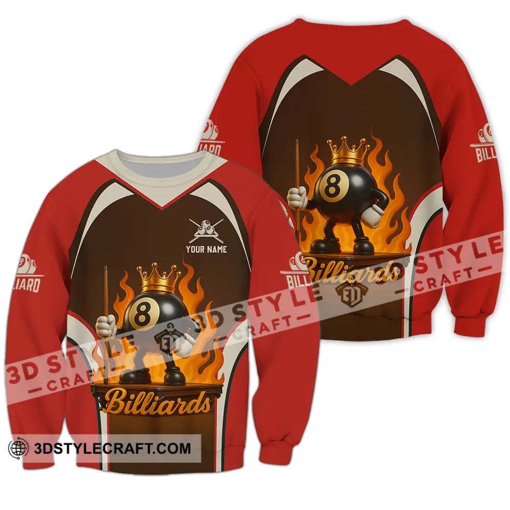 Unisex Shirt - Custom Fire Billiard Shirt Long Sleeve / S T-shirt