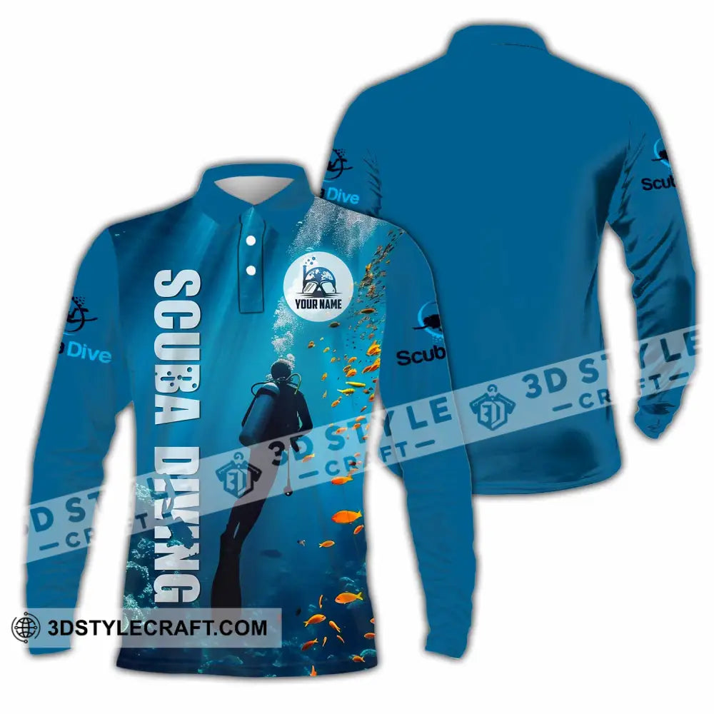 Unisex Shirt - Custom Shirt For Scuba Diving Player Long Sleeve Polo / S T-shirt