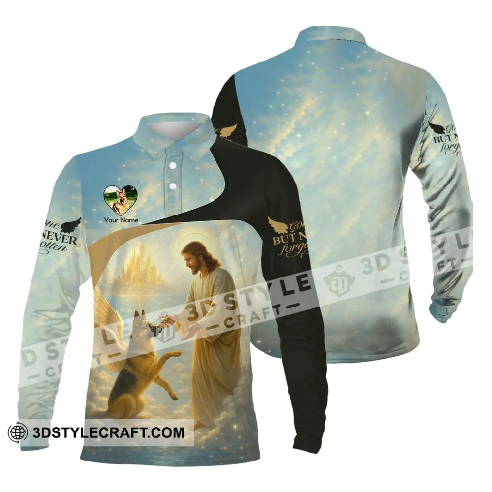Unisex Shirt - Custom German Shepherd Gone But Never Forgotten Shirt Long Sleeve Polo / S T-shirt