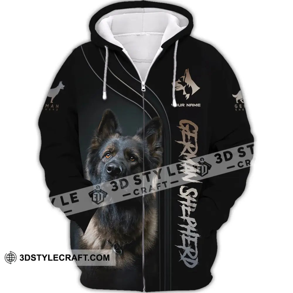 Unisex Shirt Custom German Shepherd T-Shirt For Dog Lovers Zipper Hoodie / S T-Shirt