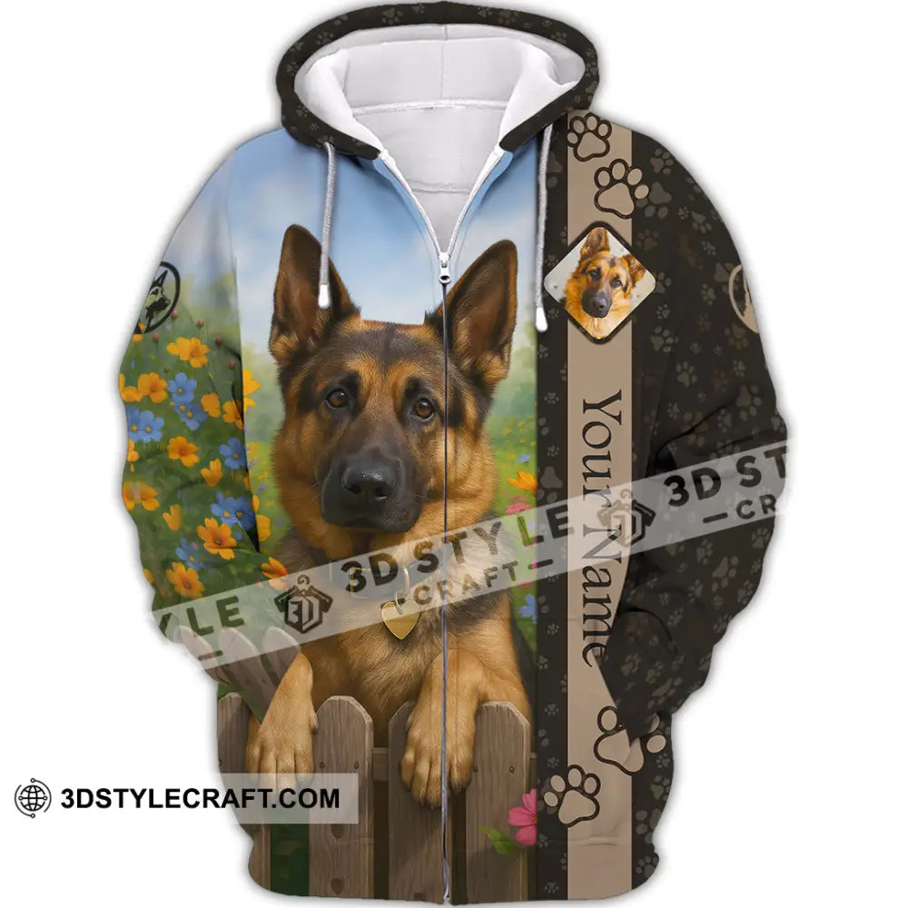 Unisex Shirt - Custom German Shepherd Shirt Zipper Hoodie / S T-shirt