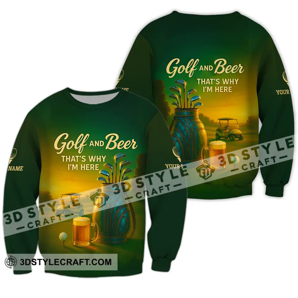 Unisex Shirt - Custom Golf And Beer Shirt Long Sleeve / S T-shirt