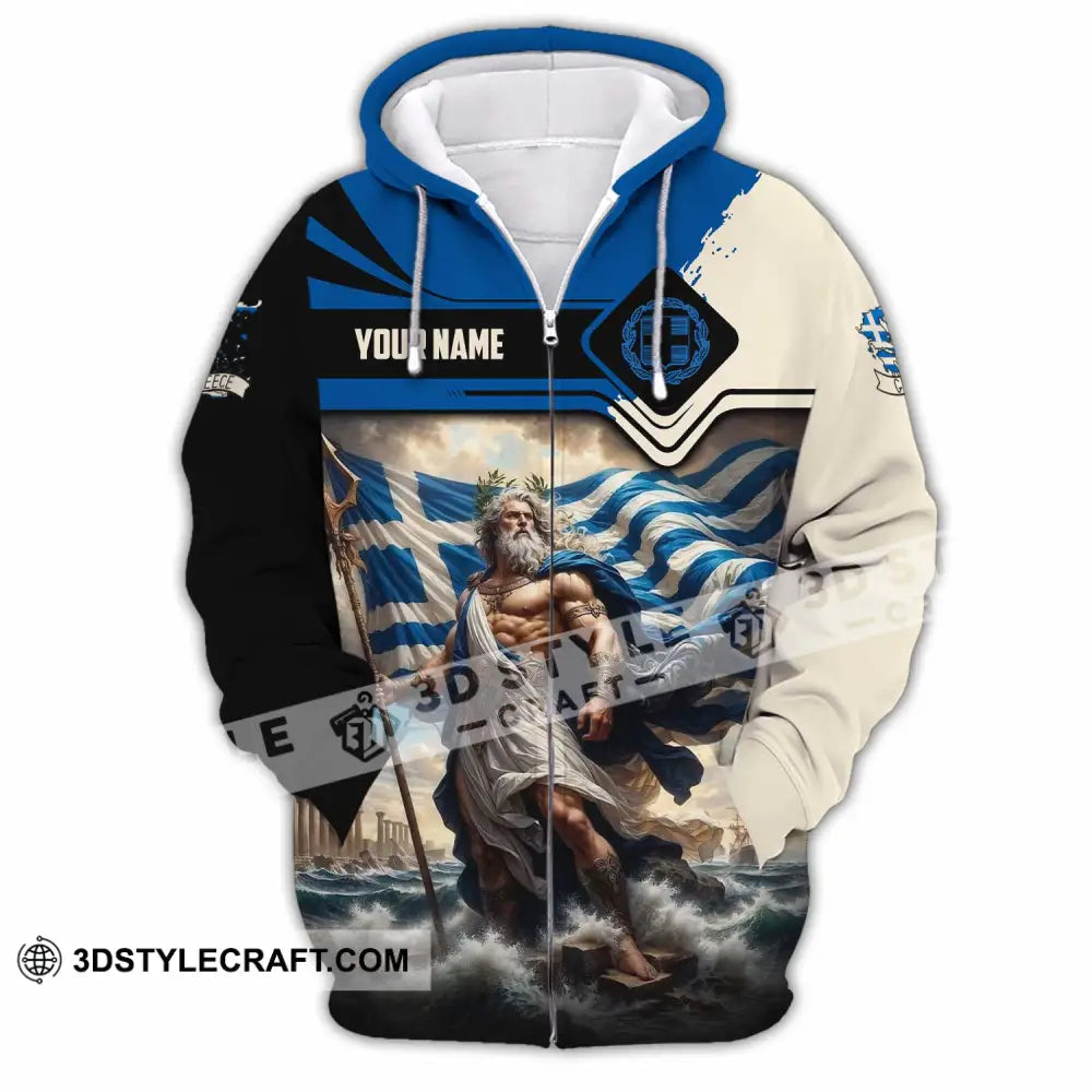 Unisex Shirt - Custom Greece Shirt Zipper Hoodie / S T-shirt