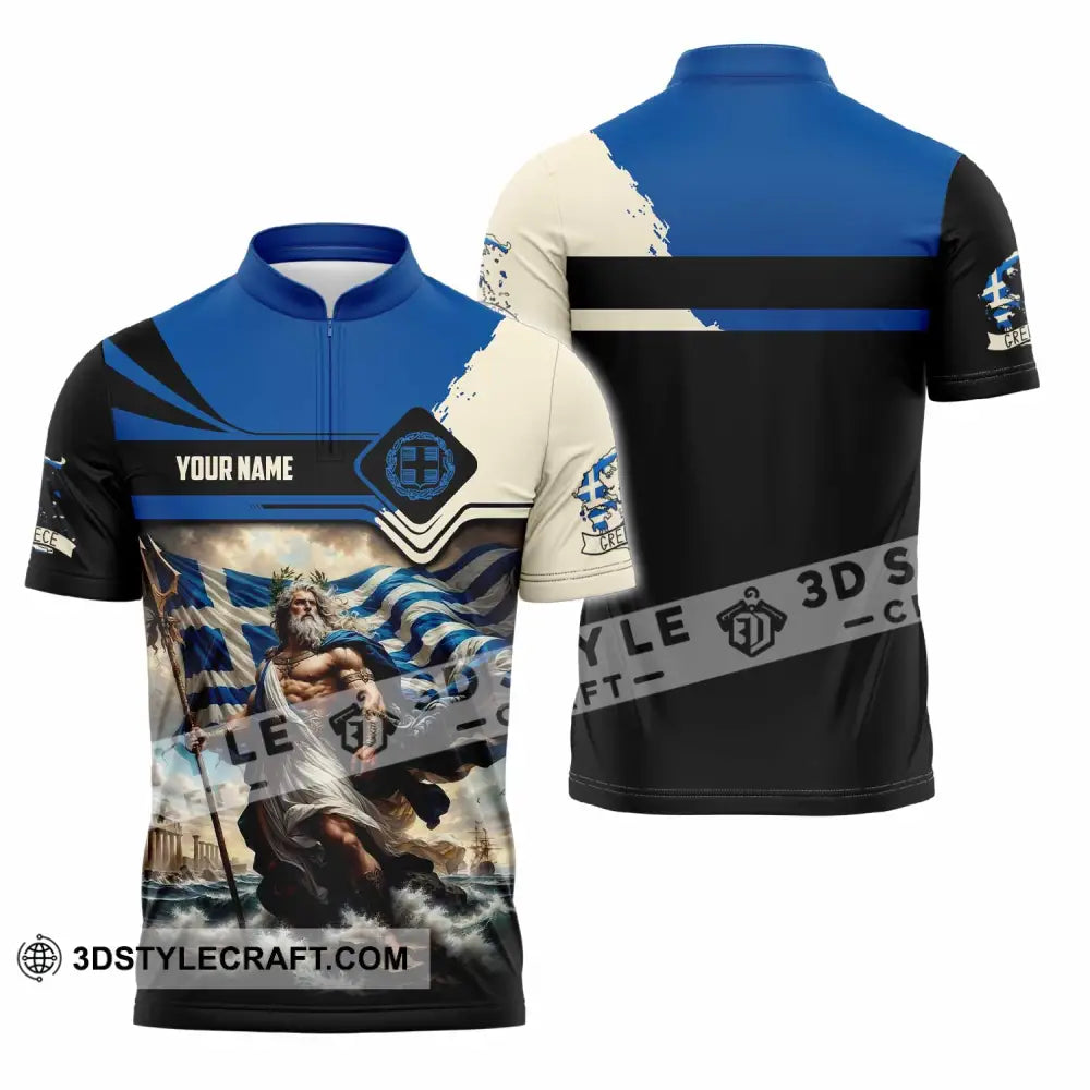 Unisex Shirt - Custom Greece Shirt Zipper Polo Shirt / S T-shirt