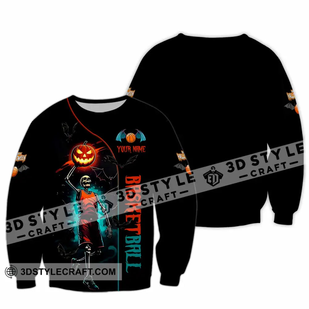 Unisex Shirt Custom Halloween Basketball Sport Shirt Long Sleeve / S T shirt