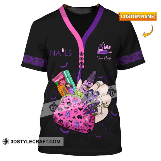 Unisex Shirt Custom Halloween Nails Artist Shirt T shirt