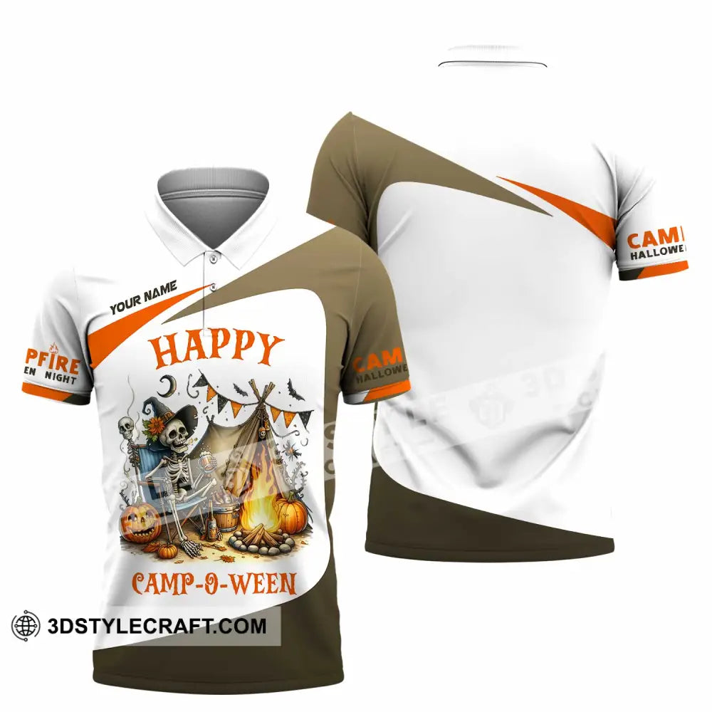 Unisex Shirt Custom Happy Camp O Ween Halloween Camping Shirt Polo Shirt / S T shirt
