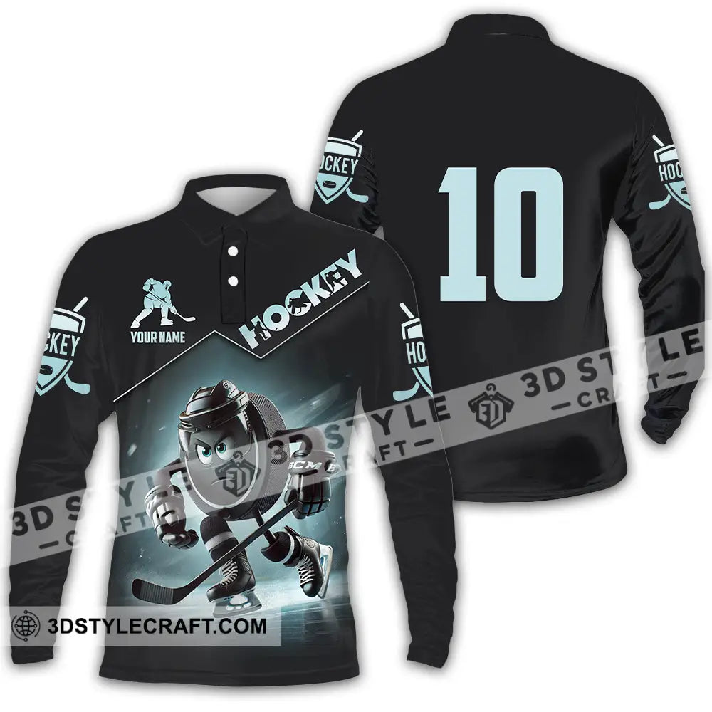 Unisex Shirt - Custom Hockey Shirt Long Sleeve Polo / S T-shirt