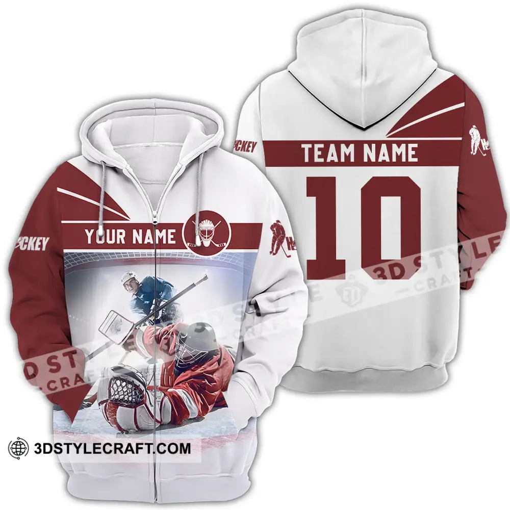 Unisex Shirt - Custom Hockey Shirt Zipper Hoodie / S T-shirt