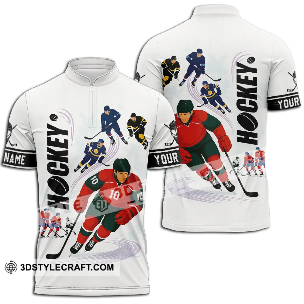 Unisex Shirt - Custom Hockey Shirt Zipper Polo Shirt / S T-shirt