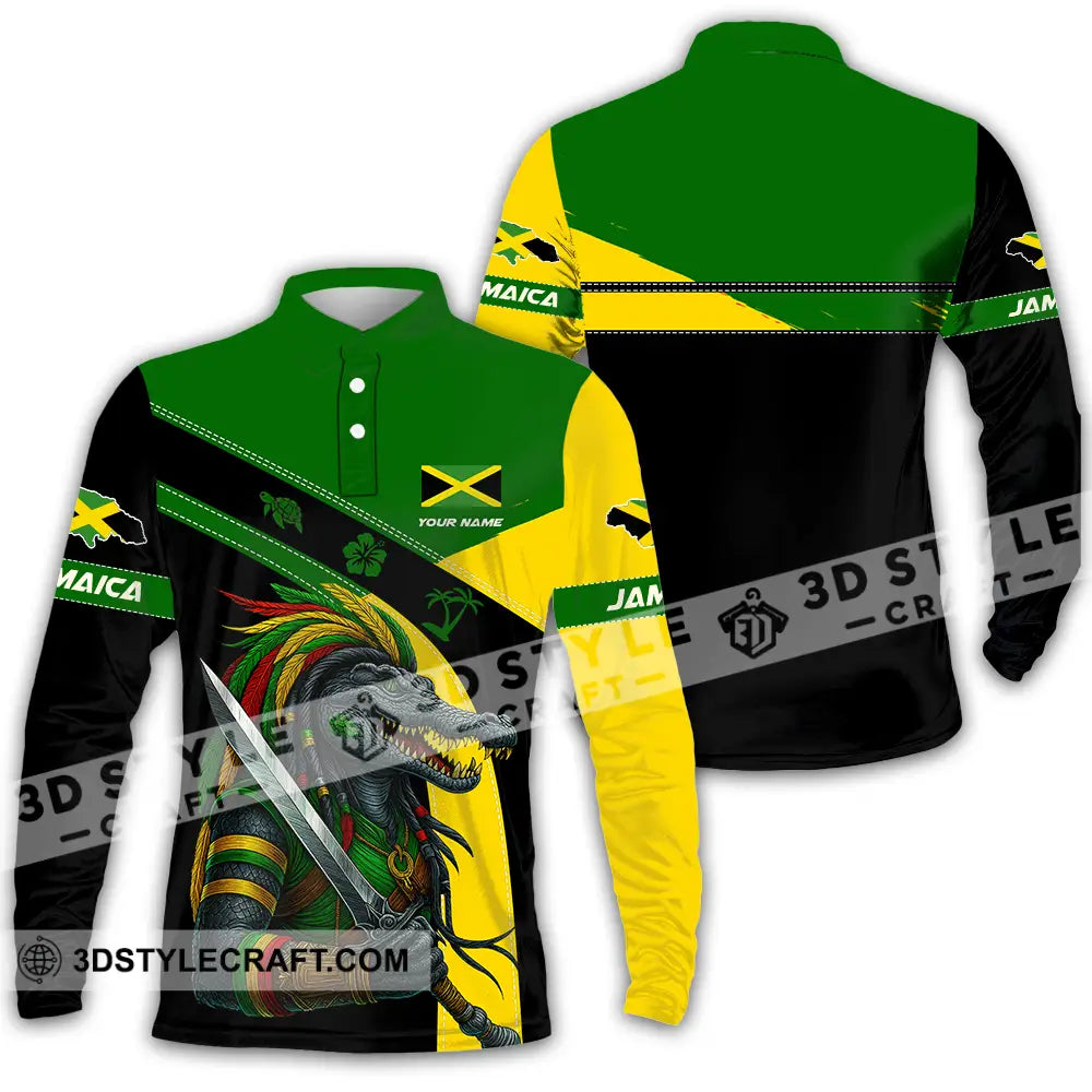 Unisex Shirt - Custom Jamaica Shirt Long Sleeve Polo / S T-shirt
