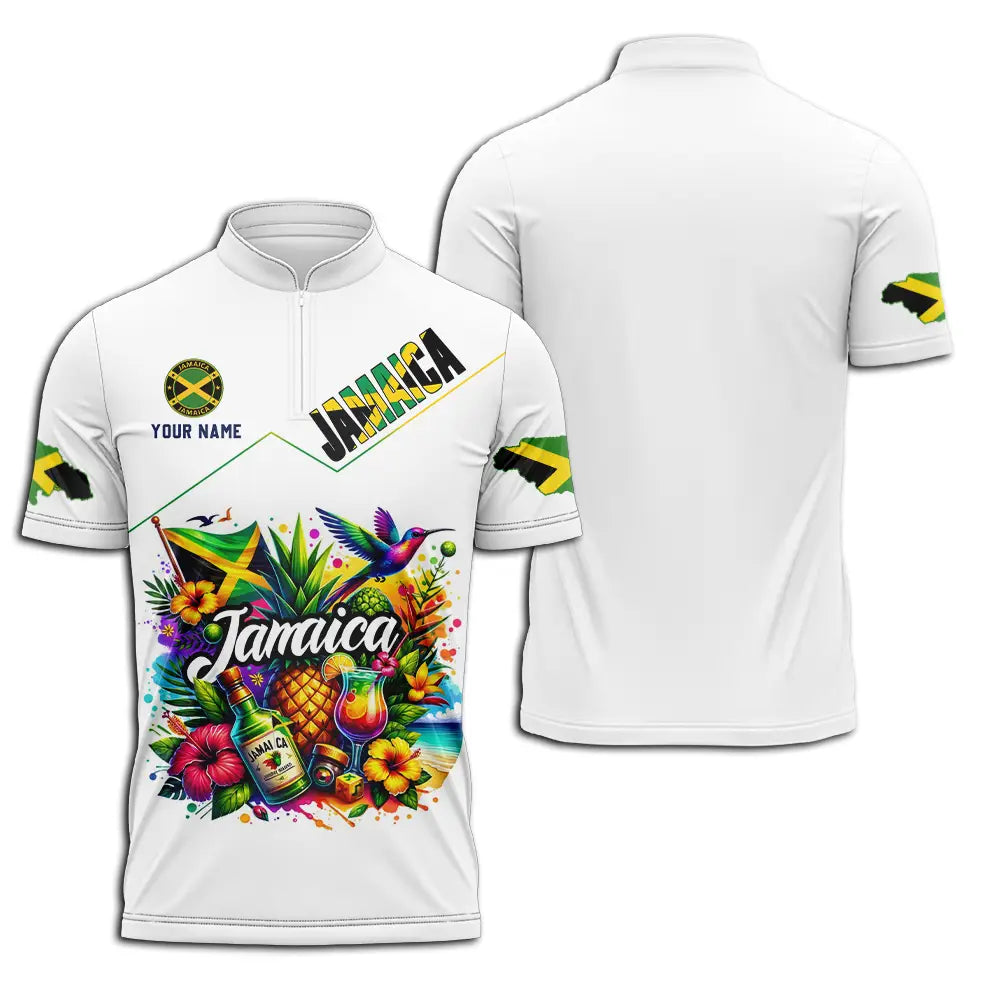 Unisex Shirt - Custom Jamaica Shirt Zipper Polo Shirt / S T-shirt