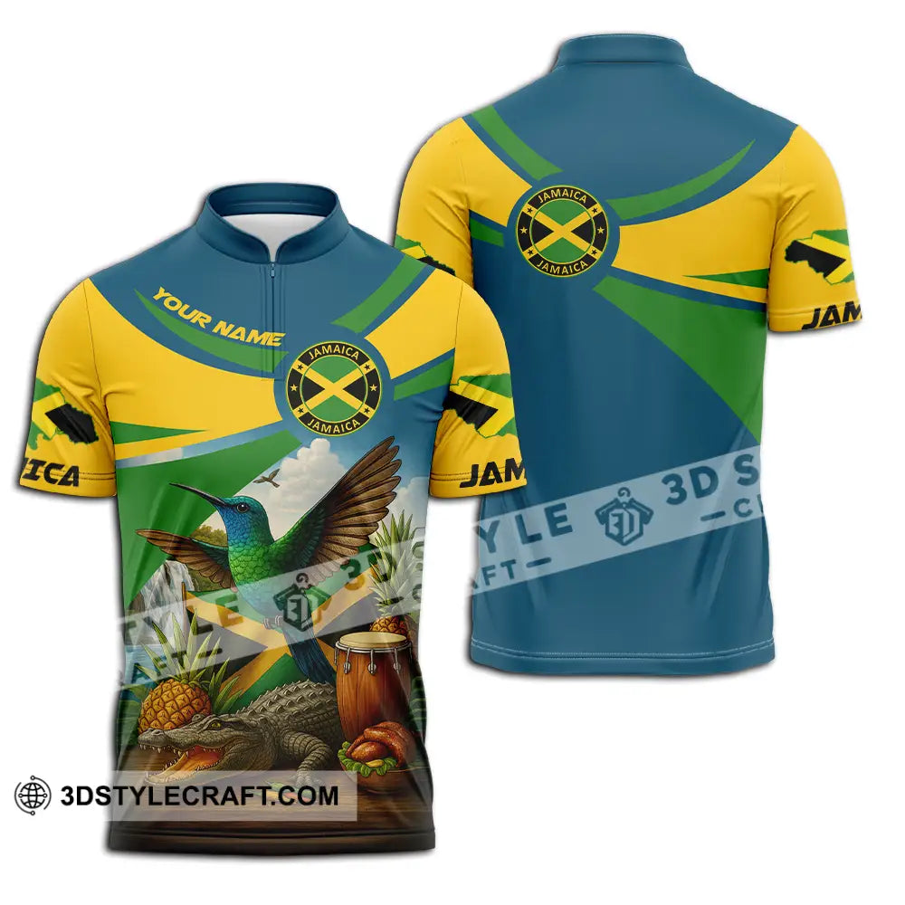 Unisex Shirt - Custom Jamaica Shirt Zipper Polo Shirt / S T-shirt