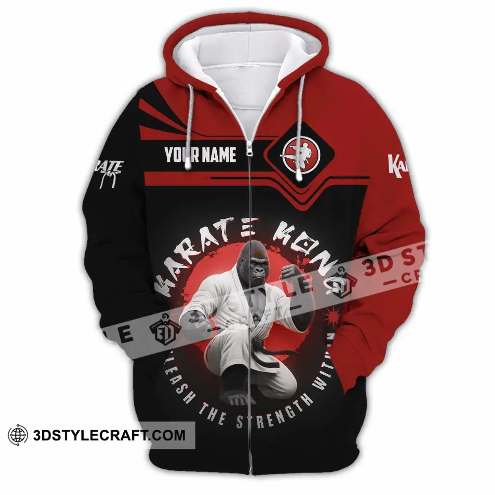 Unisex Shirt Custom Karate Shirt Zipper Hoodie / S T shirt