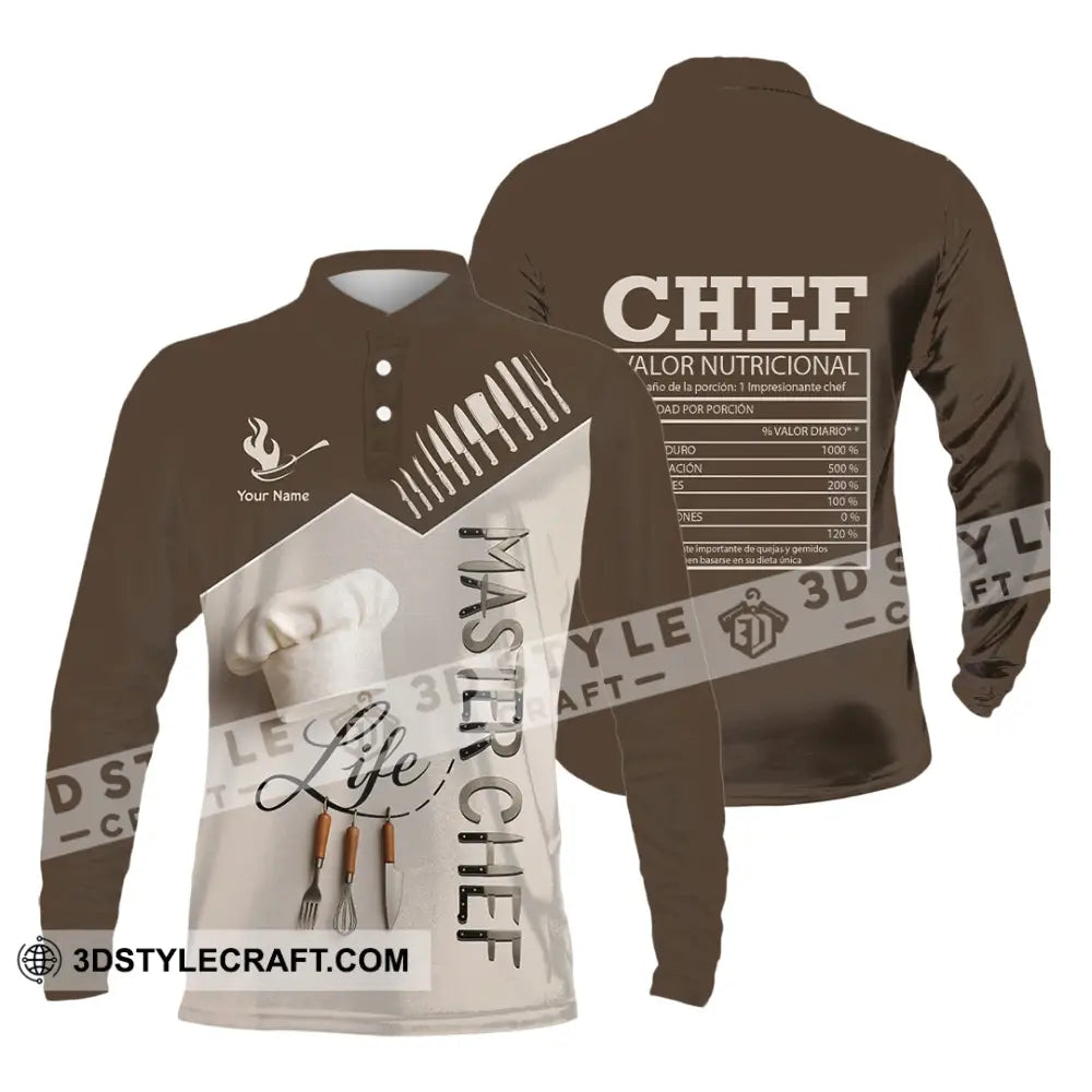 Unisex Shirt - Custom Life Of Master Chef Valor Nutricional Shirt Long Sleeve Polo / S T-shirt