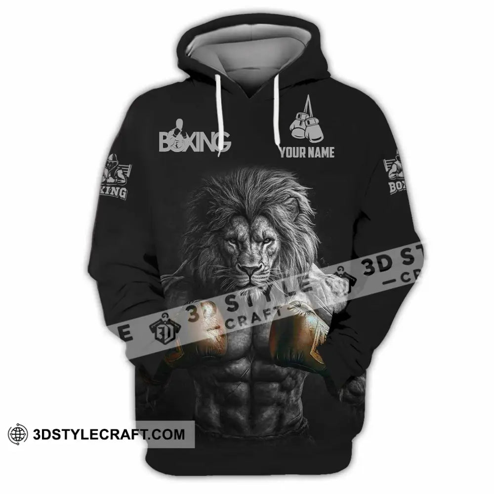 Unisex Shirt - Custom Lion Boxing Lover Sport Shirt Hoodie / S T-shirt