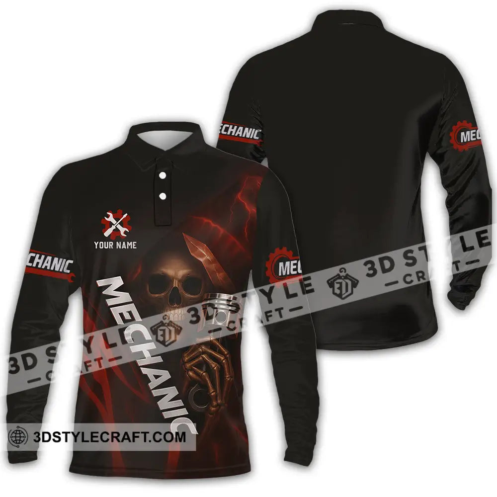 Unisex Shirt Custom Mechanic Shirt Long Sleeve Polo / S T shirt