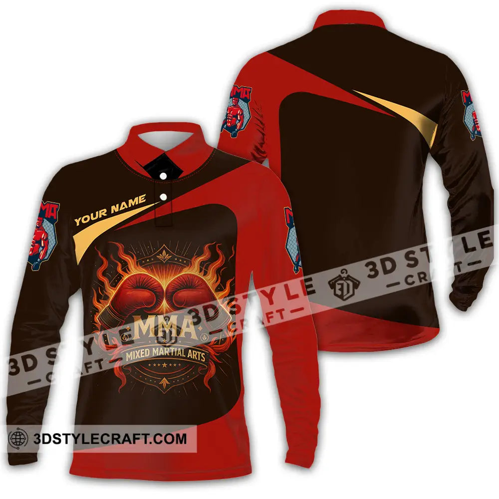 Unisex Shirt - Custom Mixed Martial Arts MMA Lover Shirt Long Sleeve Polo / S T-shirt