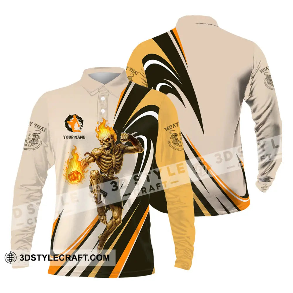 Unisex Shirt - Custom Muay Thai Shirt Long Sleeve Polo / S T-shirt