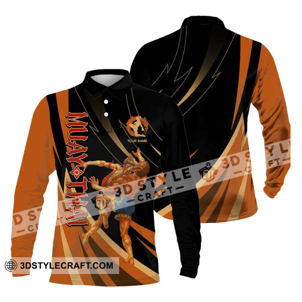 Unisex Shirt - Custom Muay Thai Shirt Long Sleeve Polo / S T-shirt