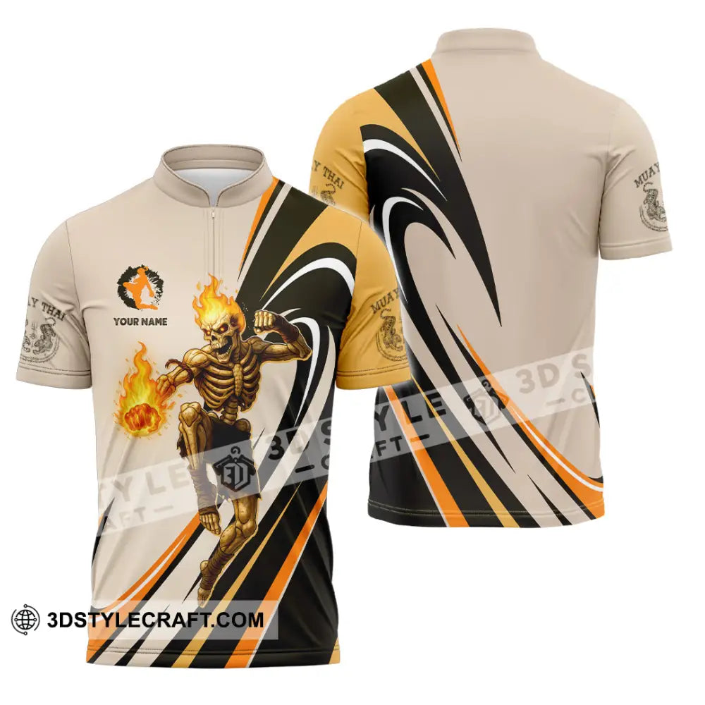 Unisex Shirt - Custom Muay Thai Shirt Zipper Polo Shirt / S T-shirt