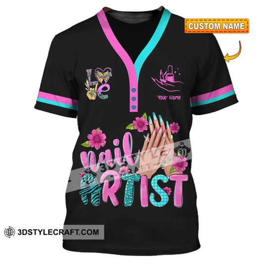 Unisex Shirt Custom Nails Artist Shirt T shirt