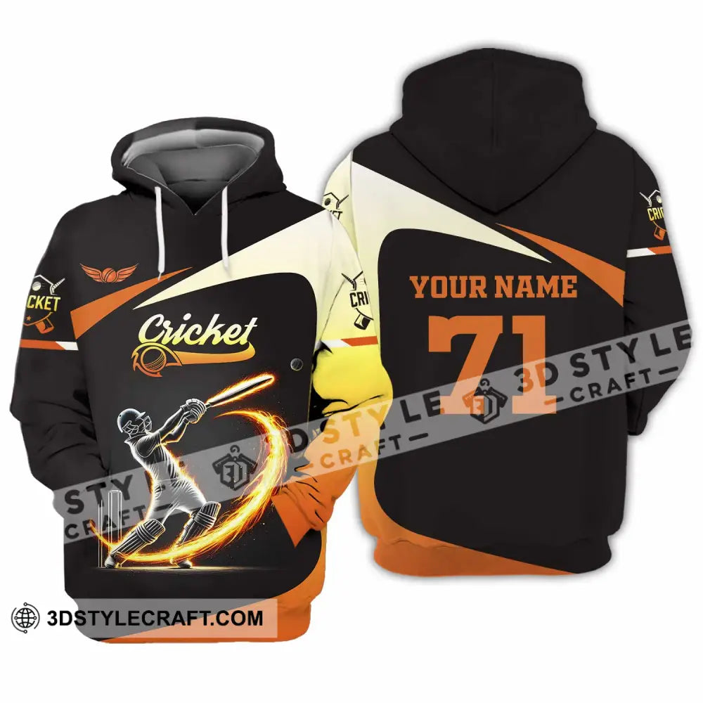 Unisex Shirt Custom Name And Number Cricket Ball Hoodie / S T-Shirt