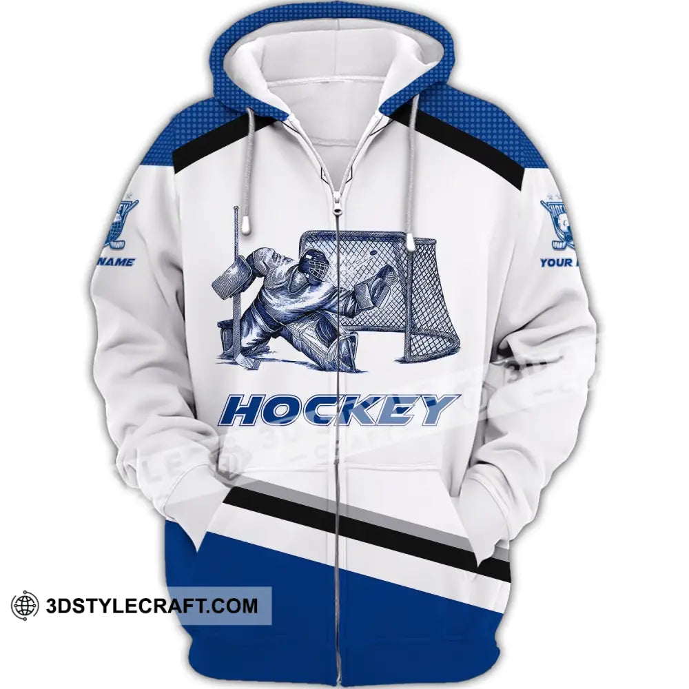 Unisex Shirt Custom Name And Number Hockey T-Shirt Polo Gift For Player Zipper Hoodie / S