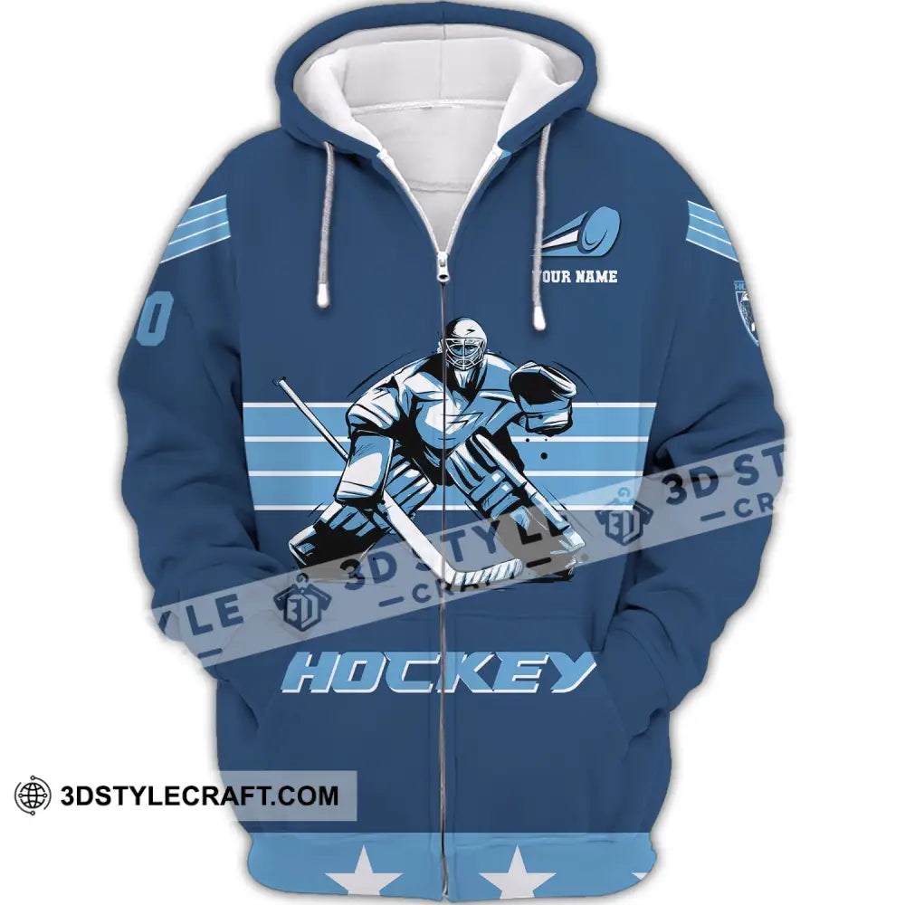 Unisex Shirt Custom Name And Number T-Shirt Hockey Polo Gift For Player Zipper Hoodie / S