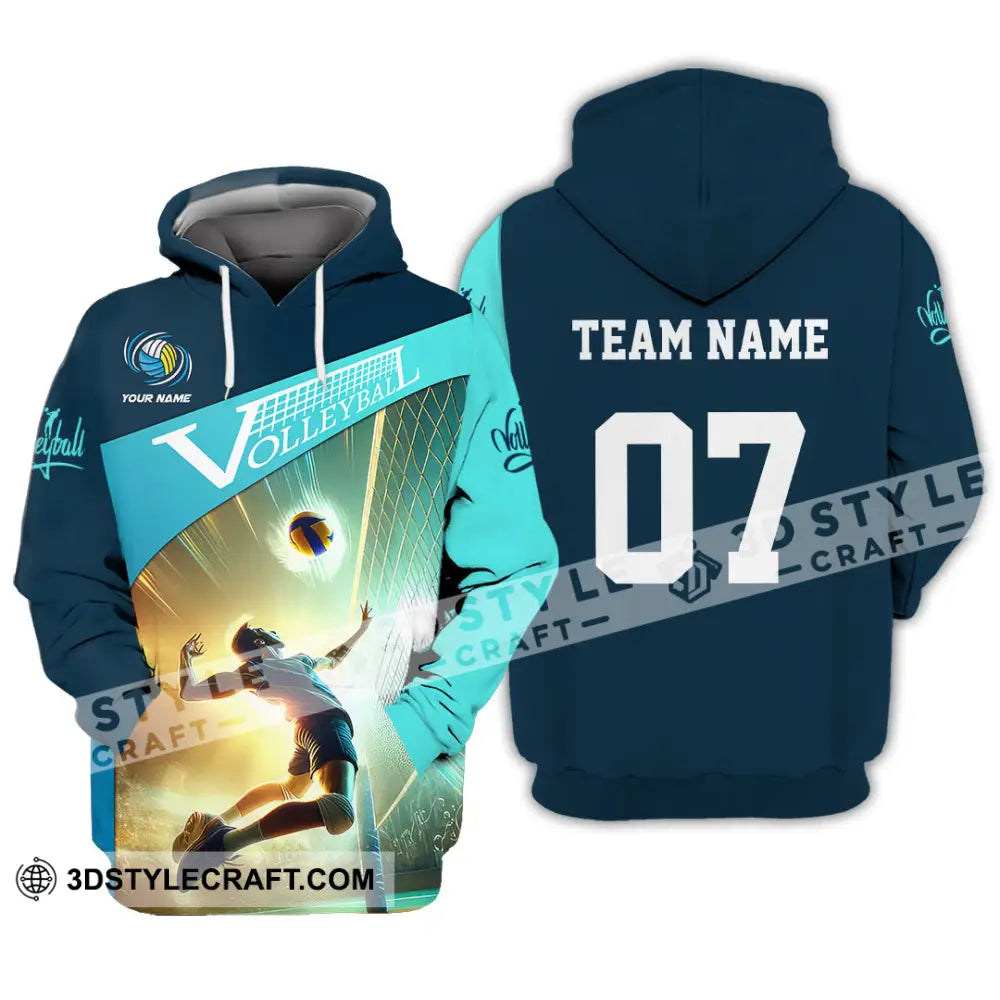 Unisex Shirt Custom Name And Number Volleyball Lover Gift Hoodie / S T-Shirt