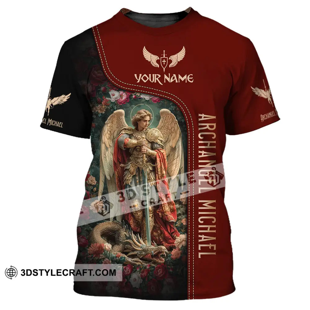 Unisex Shirt Custom Name Archangel Michael God Jesus Christian Gift T-Shirt / S T-Shirt