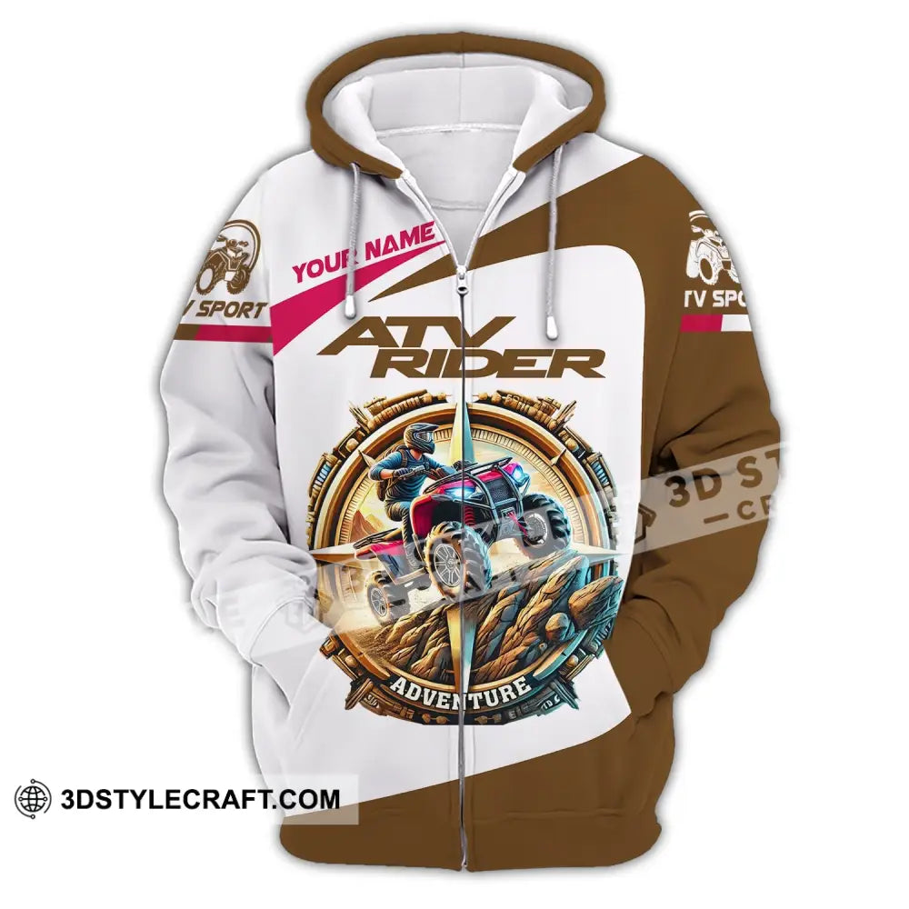 Unisex Shirt Custom Name Atv Rider Polo Long Sleeve Zipper Hoodie / S T-Shirt