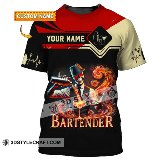 Unisex Shirt Custom Name Bartender Christmas Gift T-Shirt