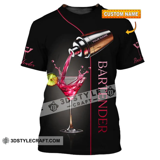 Unisex Shirt Custom Name Bartender Gift T-Shirt