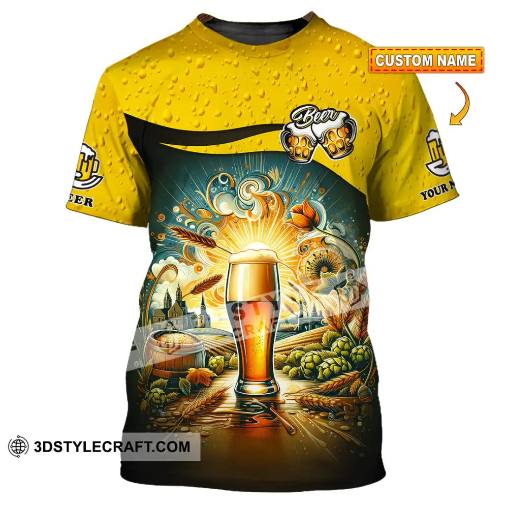 Unisex Shirt Custom Name Beer Polo Long Sleeve T-Shirt