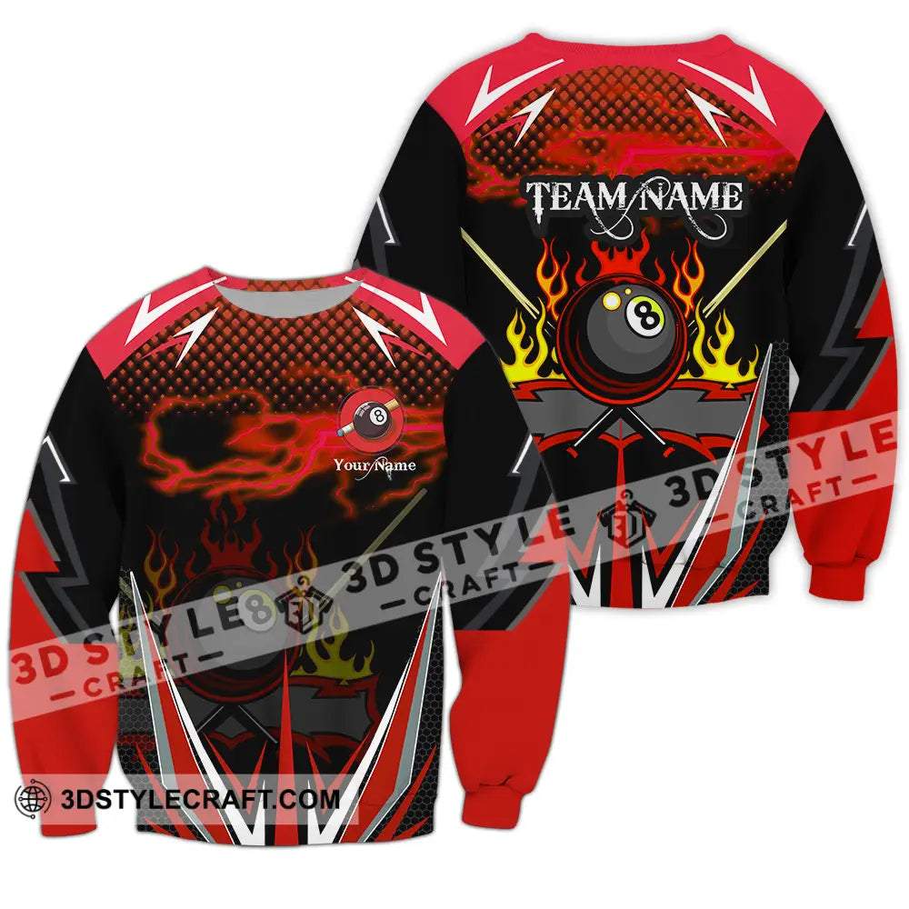 Unisex Shirt - Custom Name Billiards Long Sleeve / S T-Shirt