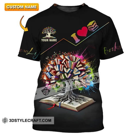 Unisex Shirt - Custom Name Book Tree T-Shirt
