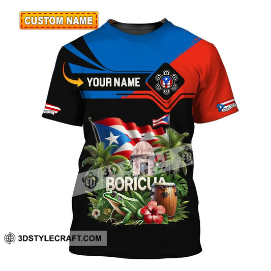 Unisex Shirt Custom Name Boricua Polo Long Sleeve Gift T-Shirt
