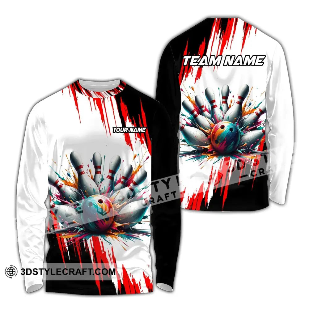Unisex Shirt Custom Name Bowling Polo Love T-Shirt Hoodie Long Sleeve / S
