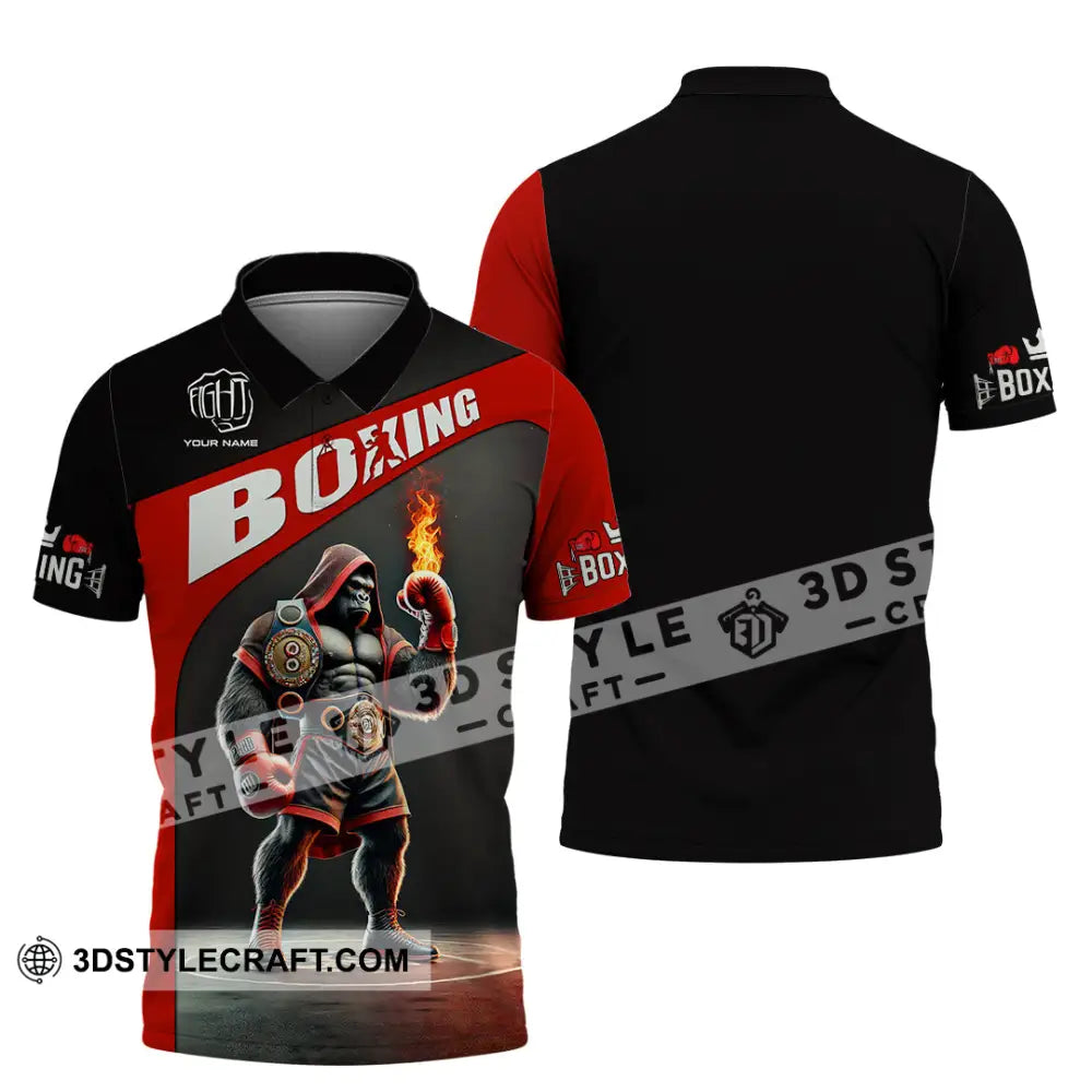 Unisex Shirt Custom Name Boxing Long Sleeve T-Shirt Polo / S T-Shirt