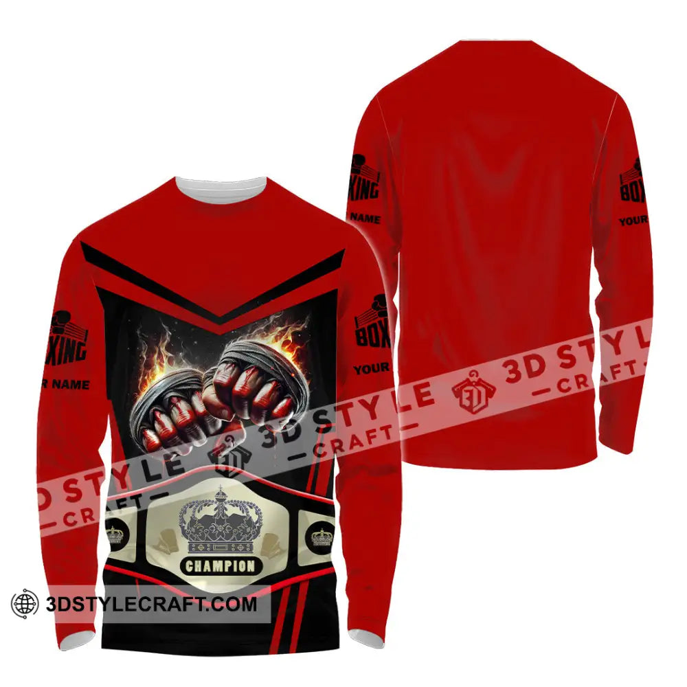 Unisex Shirt Custom Name Boxing Long Sleeve T-Shirt / S T-Shirt