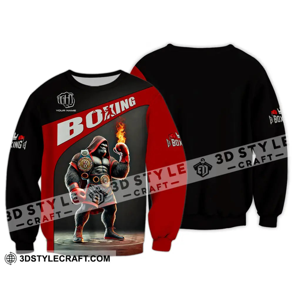 Unisex Shirt Custom Name Boxing Long Sleeve T-Shirt / S T-Shirt