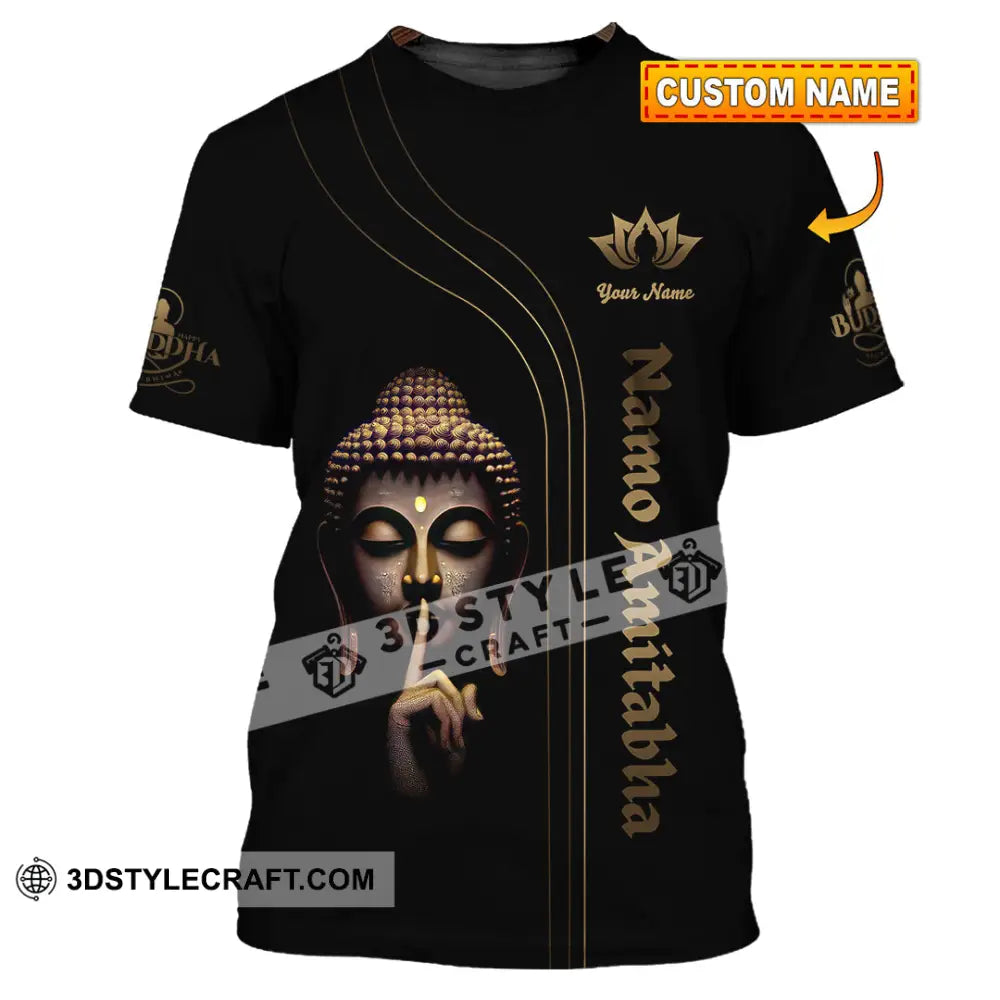 Unisex Shirt Custom Name Buddha Polo Long Sleeve Buddhist Gift T-Shirt