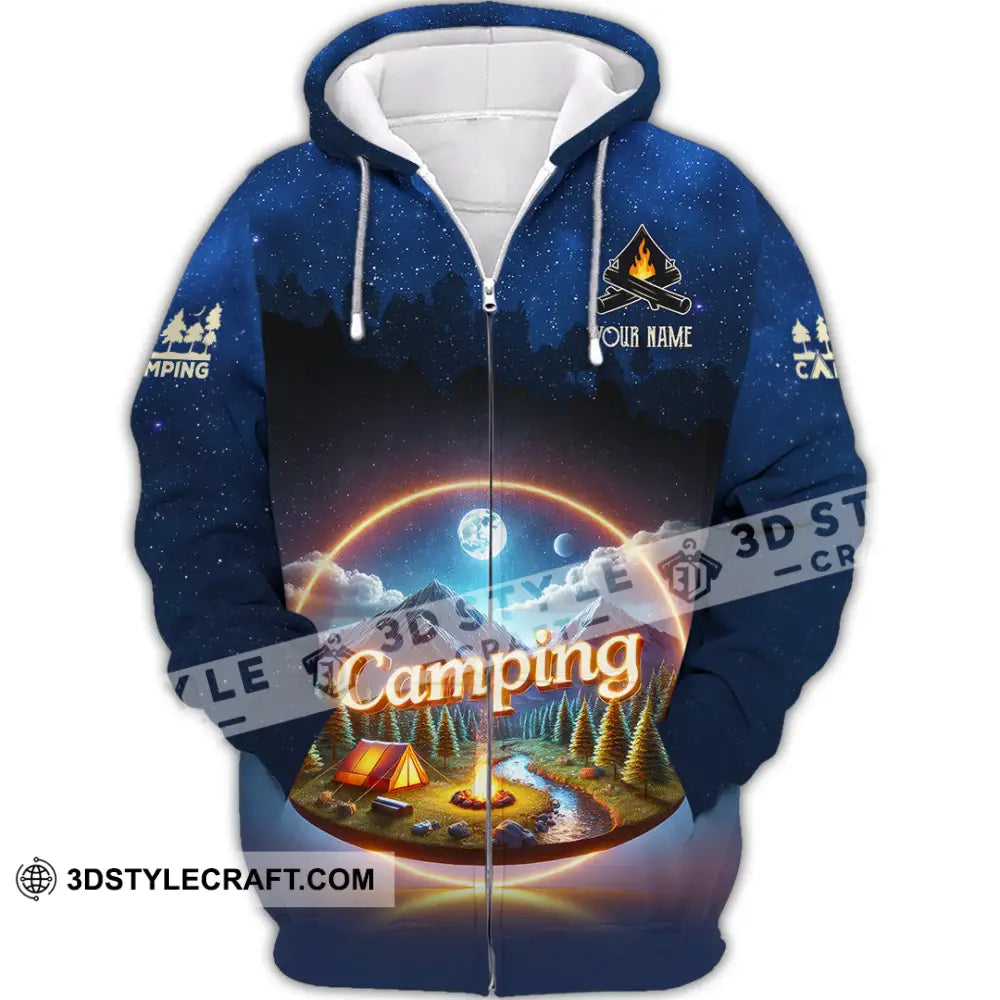 Unisex Shirt Custom Name Camping Team Uniform Zipper Hoodie / S T-Shirt