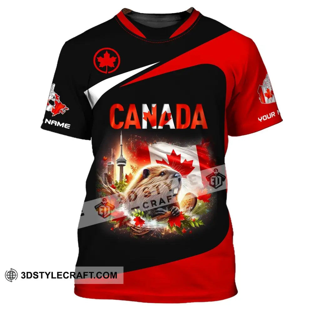 Unisex Shirt Custom Name Canada Long Sleeve Polo Lover Gift T-Shirt / S